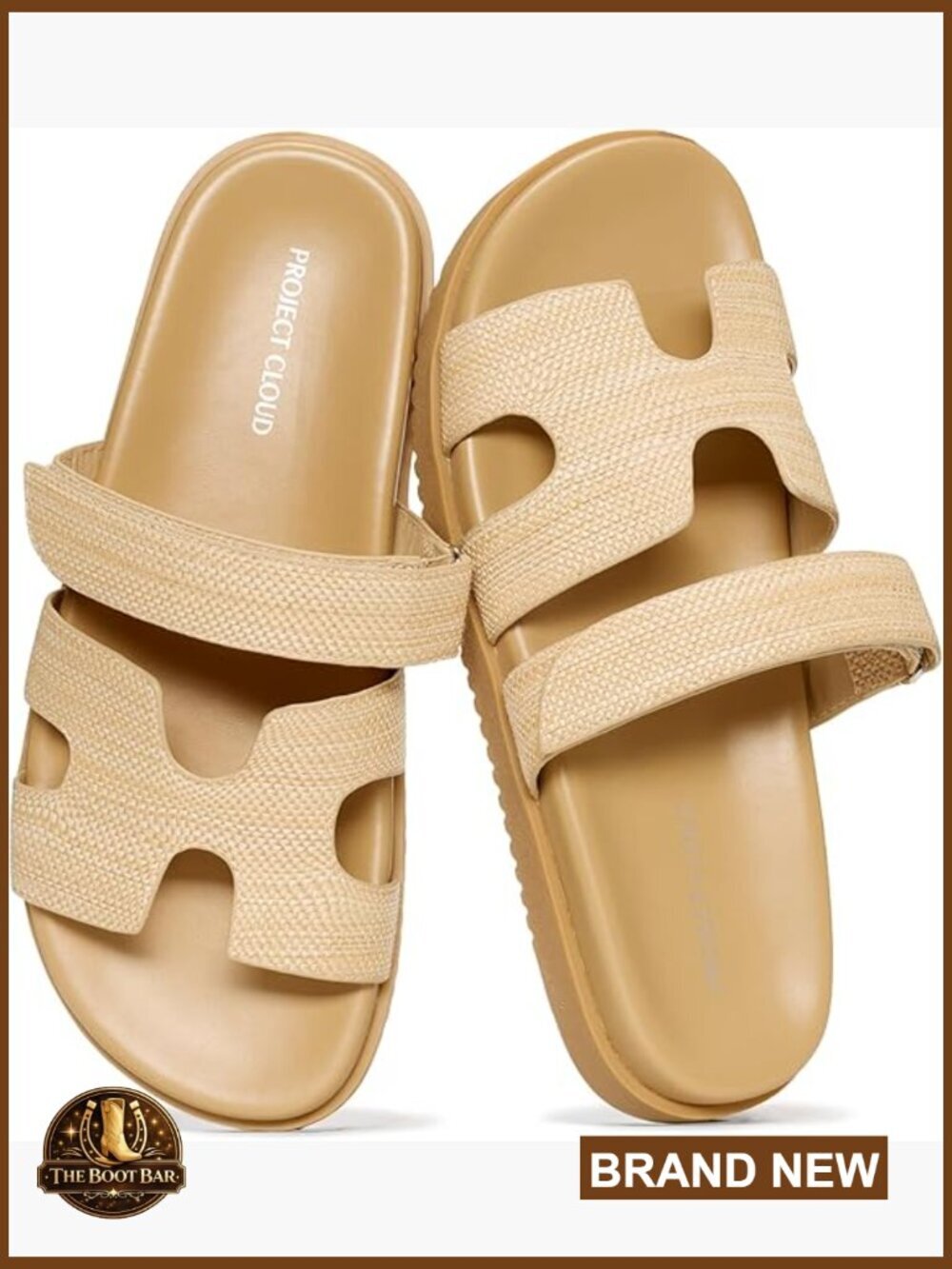 Genuine Leather Slide Sandals with Cushioned Insole Non-Slip Water-Resistant